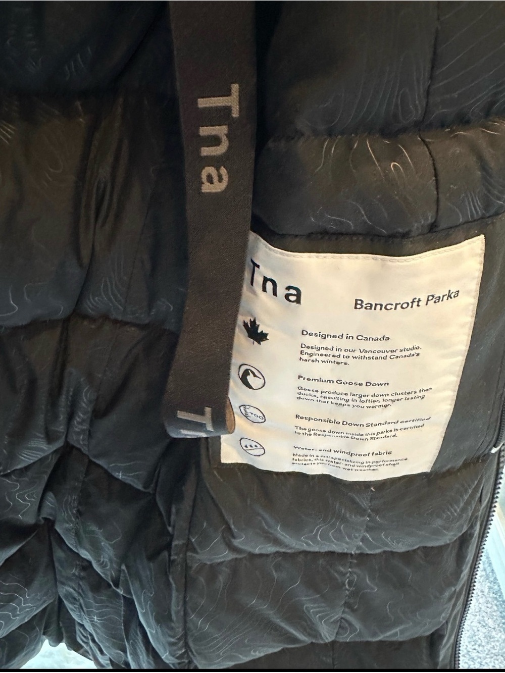 Aritzia TNA Bancroft Parka – Black – Size Small - Picture 6 of 7